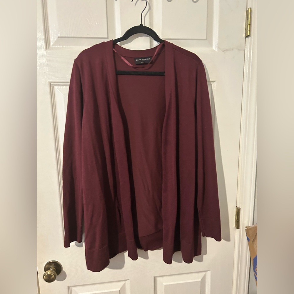 Wine colored Lane Bryant cardigan